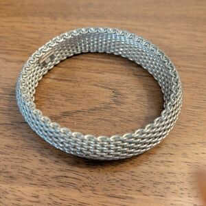 Tiffany & Co Sterling Silver Woven Mesh Bracelet | Heavy 55g | Authentic